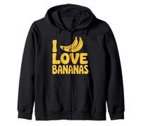 Amo Le Banane Divertente Eccentrico Amanti della Frutta Felpa con Cappuccio
