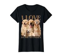 Amo Le Bionde stupide - Cane goldies Maglietta, Donna, Nero, L