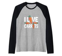 Amo le carote Maglia con Maniche Raglan