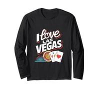 Amo Le Carte della Roulette del Casinò di Las Vegas Maglia a Manica