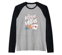 Amo Le Carte della Roulette del Casinò di Las Vegas Maglia con Maniche Raglan