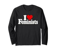 Amo Le FEMMINISTE FEMMINISMO FEMMINILITÀ Donne Maglia a Manica