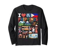 Amo Le Filippine Fiere Radici Filippine Maglia a Manica