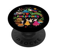 Amo le Filippine Fiere radici filippine PopSockets PopGrip Adesivo