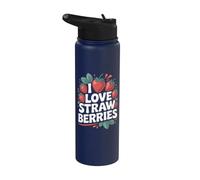 Amo le fragole Berry Splash Fun Art Stainless Steel Insulated Water Bottle