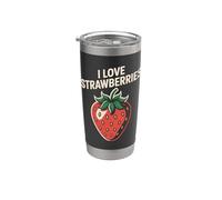 Amo le fragole e il design per appassionati di frutta Bicchiere termico in acciaio inox doppia parete