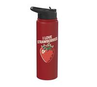 Amo le fragole e il design per appassionati di frutta Stainless Steel Insulated Water Bottle