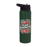 Amo le fragole, simpatica opera d'arte per amanti della frutta succosa Stainless Steel Insulated Water Bottle