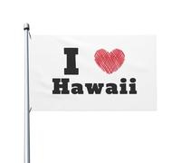 Amo Le Hawaii Con 2 Occhielli Bandiere Di Benvenuto Resistente Alle Intemperie Bandiera Da Cortile Decorazione Per Patio Interni All'Aperto 90X150Cm