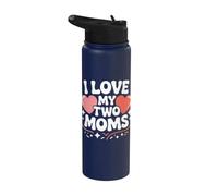 Amo le mie due mamme Heart Pride Love Stainless Steel Insulated Water Bottle
