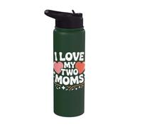 Amo le mie due mamme Heart Pride Love Stainless Steel Insulated Water Bottle