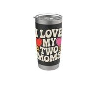 Amo le Mie Due Mamme Lesbiche LGBT Orgoglio Bicchiere termico in acciaio inox doppia parete