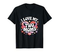 Amo le Mie Due Mamme Lesbiche LGBT Orgoglio Maglietta