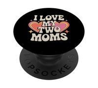 Amo le Mie Due Mamme Lesbiche LGBT Orgoglio PopSockets PopGrip Adesivo