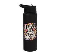 Amo le Mie Due Mamme Lesbiche LGBT Orgoglio Stainless Steel Insulated Water Bottle