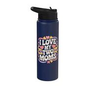 Amo le Mie Due Mamme Lesbiche LGBT Orgoglio Stainless Steel Insulated Water Bottle