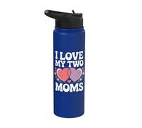 Amo le Mie Due Mamme Lesbiche LGBT Orgoglio Stainless Steel Insulated Water Bottle