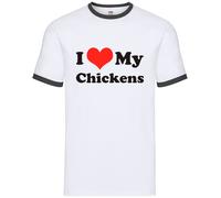 Amo Le Mie Galline - Ringer Da Uomo - Galletti Di Pollo Animali Da Fattoria Uova