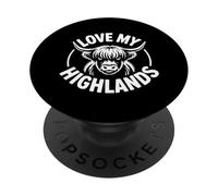 Amo le mie mucche Highland - Design fattoria rustica PopSockets PopGrip Adesivo