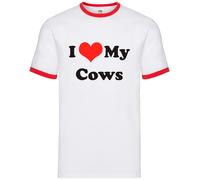 Amo Le Mie Mucche - Ringer Da Uomo - Fattoria Di Mucche Animale Da Fattoria Toro