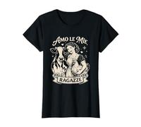 Amo Le Mie Ragazze Mucca e Gallina Vintage Fattoria Polli Maglietta