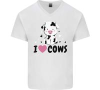 Amo Le Mucche Maglietta In Cotone A V Per Uomo