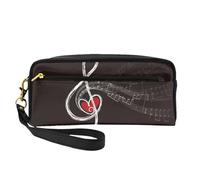 Amo le note musicali, Borsa per il trucco Borsa per cosmetici Borsa da viaggio portatile da toilette Astuccio in pelle per donne e ragazze