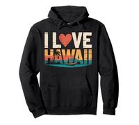 Amo Le Onde dell'Oceano con Le Palme delle Hawaii Felpa con Cappuccio