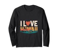 Amo Le Onde dell'Oceano con Le Palme delle Hawaii Maglia a Manica