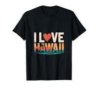 Amo Le Onde dell'Oceano con Le Palme delle Hawaii Maglietta