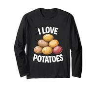 Amo Le Patate Fun Food Expression Maglia a Manica