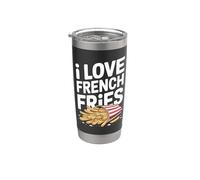 Amo le patatine fritte, casual statement fun Bicchiere termico in acciaio inox doppia parete