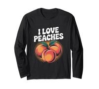 Amo le pesche Delizia per gli amanti della frutta succosa Maglia a Manica