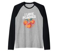 Amo le pesche Delizia per gli amanti della frutta succosa Maglia con Maniche Raglan