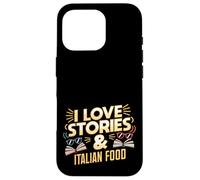 Amo le Storie e il Cibo Italiano | Book Lover Pasta Humor Custodia per iPhone 16 Pro
