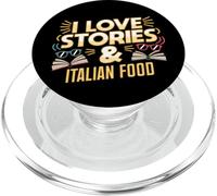Amo le Storie e il Cibo Italiano | Book Lover Pasta Humor PopSockets PopGrip per MagSafe