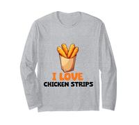 Amo le strisce di pollo divertenti amanti del pollo fritto Uomini Donne Maglia a Manica