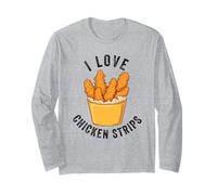 Amo le strisce di pollo divertenti amanti del pollo fritto Uomini Donne Maglia a Manica