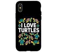Amo le tartarughe, simpatiche creature marine colorate Custodia per iPhone X/XS