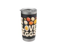 Amo le uova, passione culinaria Bicchiere termico in acciaio inox doppia parete