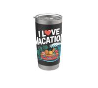 Amo le vacanze, spiaggia tropicale, onda Bicchiere termico in acciaio inox doppia parete