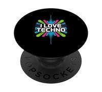 Amo le vibrazioni del Techno Rave Festival PopSockets PopGrip Adesivo