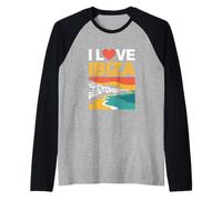 Amo Le Vibrazioni del Tramonto costiero di Ibiza Maglia con Maniche Raglan