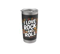Amo le vibrazioni di un gruppo musicale rock and roll Bicchiere termico in acciaio inox doppia parete