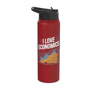 Amo l'economia Passione per la conoscenza Stainless Steel Insulated Water Bottle