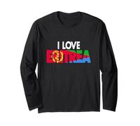 Amo l'Eritrea con la bandiera eritrea Festa dell'Indipendenza dell'Eritrea Maglia a Manica