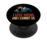 Amo l'escursionismo e non posso mentire Divertente Escursioni in campeggio in montagna PopSockets PopGrip Adesivo