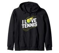 Amo l'espressione della passione dei fan del tennis Felpa con Cappuccio