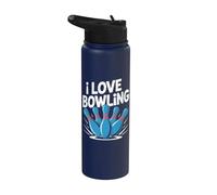Amo l'espressione di un appassionato di bowling Stainless Steel Insulated Water Bottle