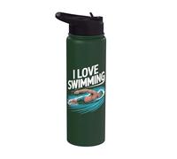 Amo l'espressione di un appassionato di nuoto Stainless Steel Insulated Water Bottle